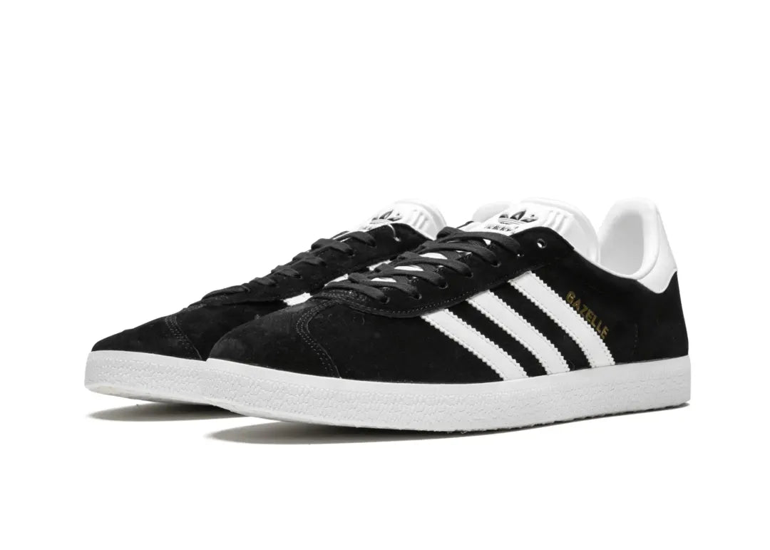 Adidas Gazelle Core Black Cloud White Gold - PLUGSNEAKRS