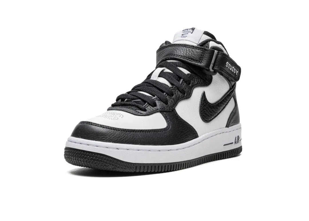 Nike Air Force 1 Mid Stussy Light Bone Black - PLUGSNEAKRS