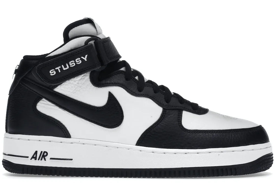 Nike Air Force 1 Mid Stussy Light Bone Black - PLUGSNEAKRS