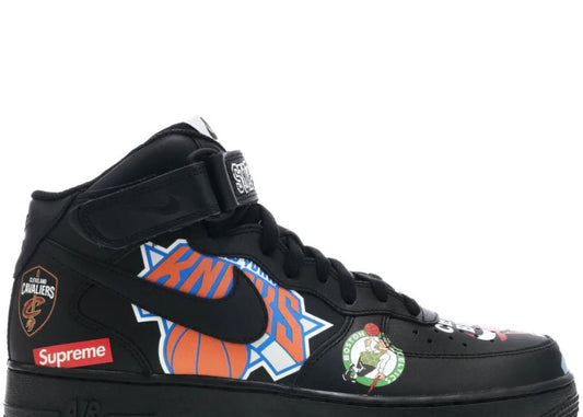 Nike Air Force 1 Mid Supreme NBA Black - PLUGSNEAKRS