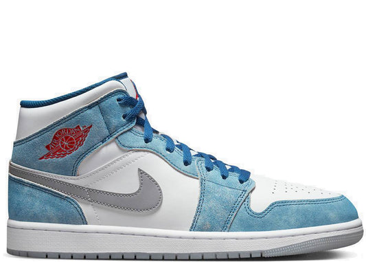 Nike Air Jordan 1 Mid French Blue Fire Red - PLUGSNEAKRS