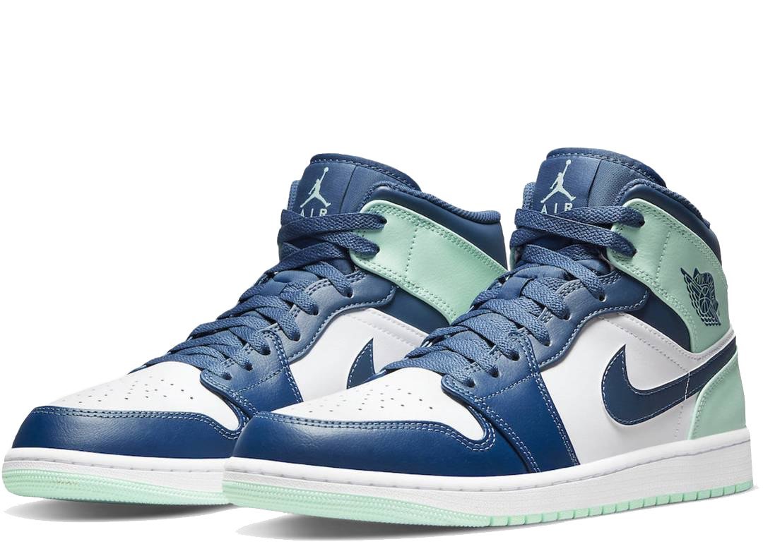 Nike Air Jordan 1 Mid Mystic Navy Mint Foam - PLUGSNEAKRS