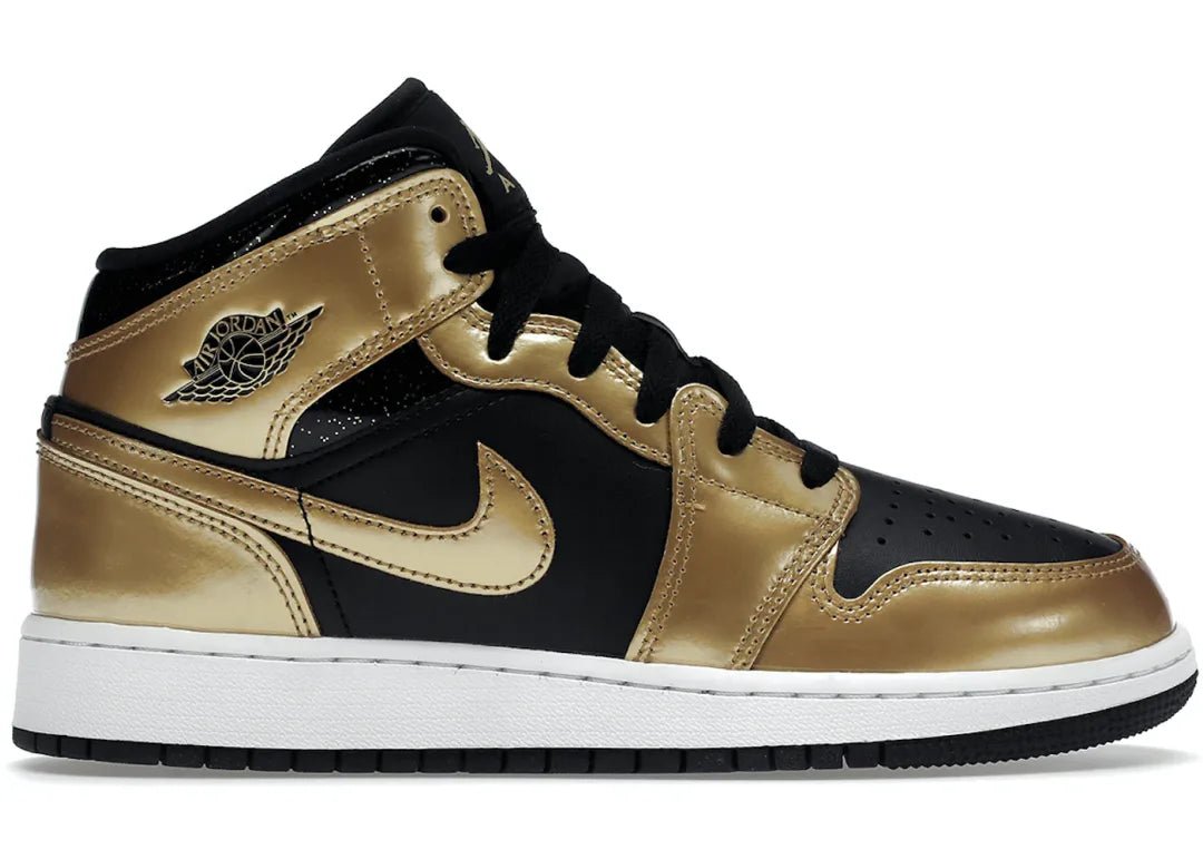 Nike Air Jordan 1 Mid SE Metallic Gold Black (GS) - PLUGSNEAKRS