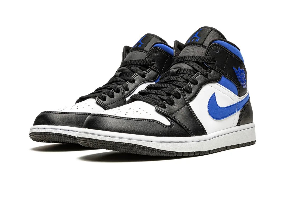 Nike Air Jordan 1 Mid White Black Racer Blue - PLUGSNEAKRS