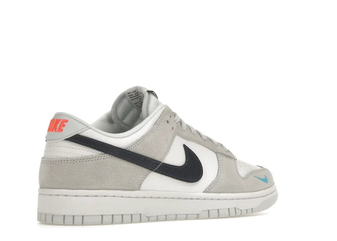 Nike Dunk Low White Grey Navy Aqua Mini Swoosh - PLUGSNEAKRS